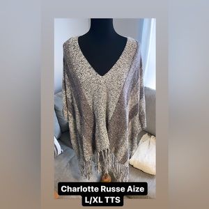 Purple/grey fringe cape